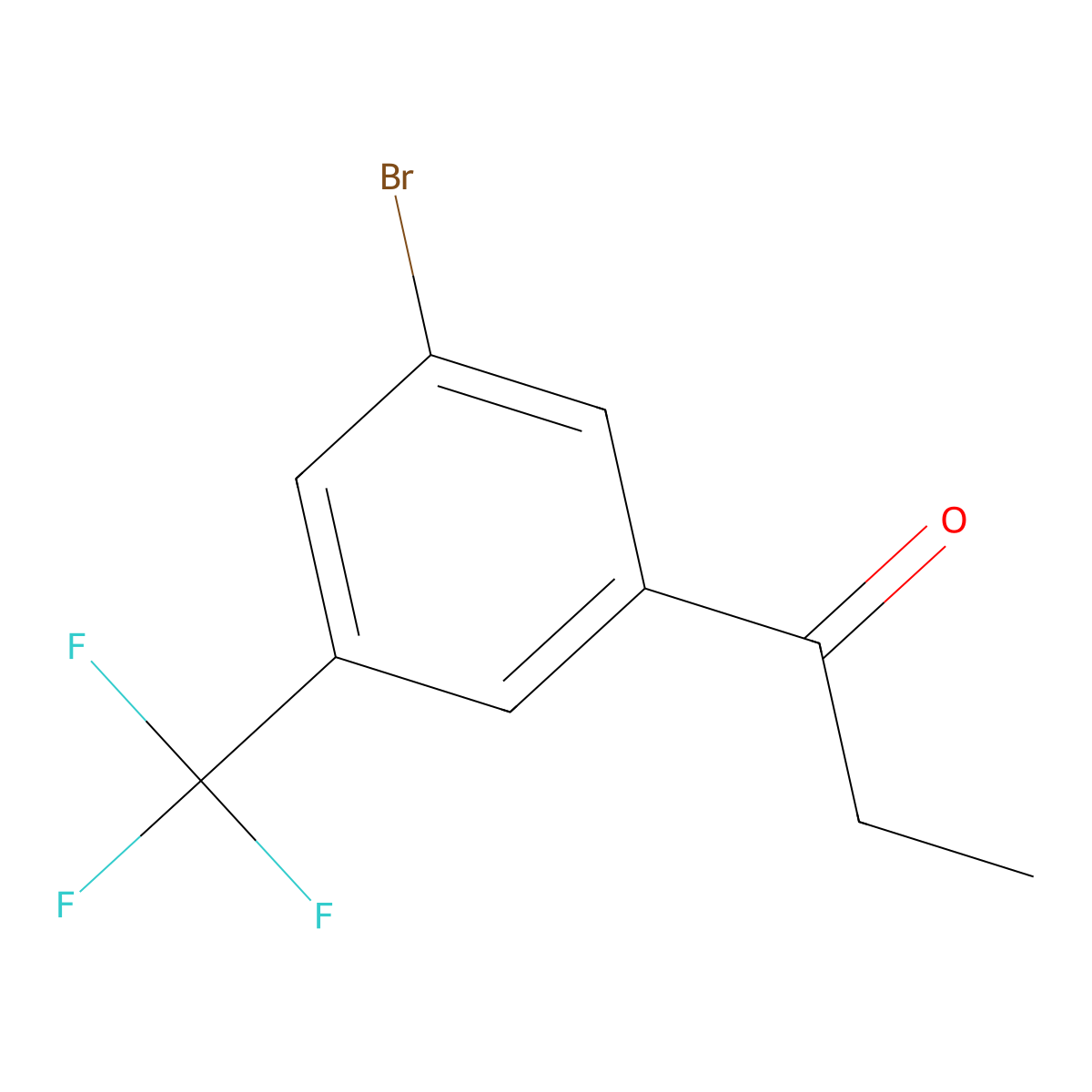 1-(3-Bromo-5-(trifluoromethyl)phenyl)propan-1-one molecular structure, CAS 1261672-02-9