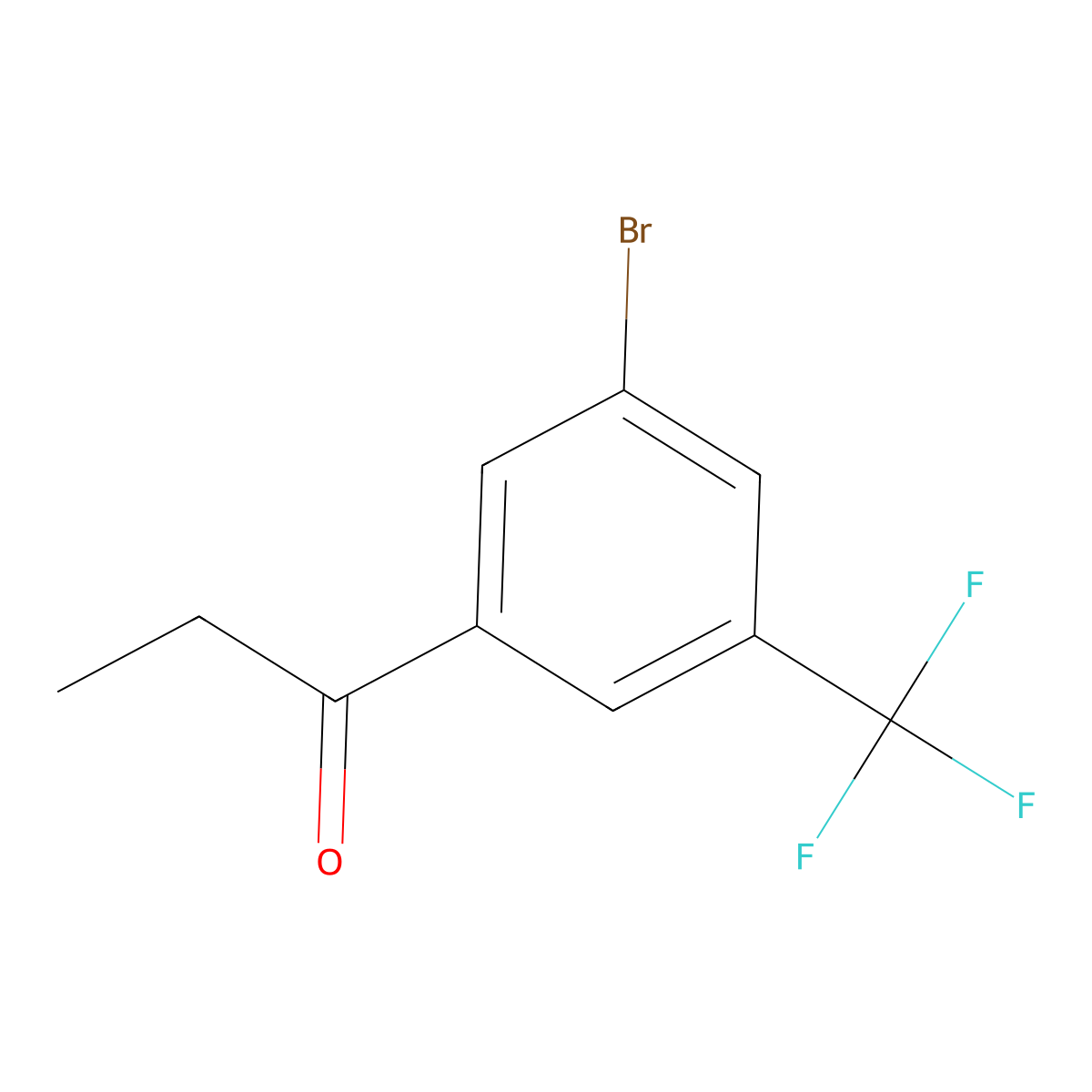 1-(3-Bromo-5-(trifluoromethyl)phenyl)propan-1-one molecular structure, CAS 1261672-02-9