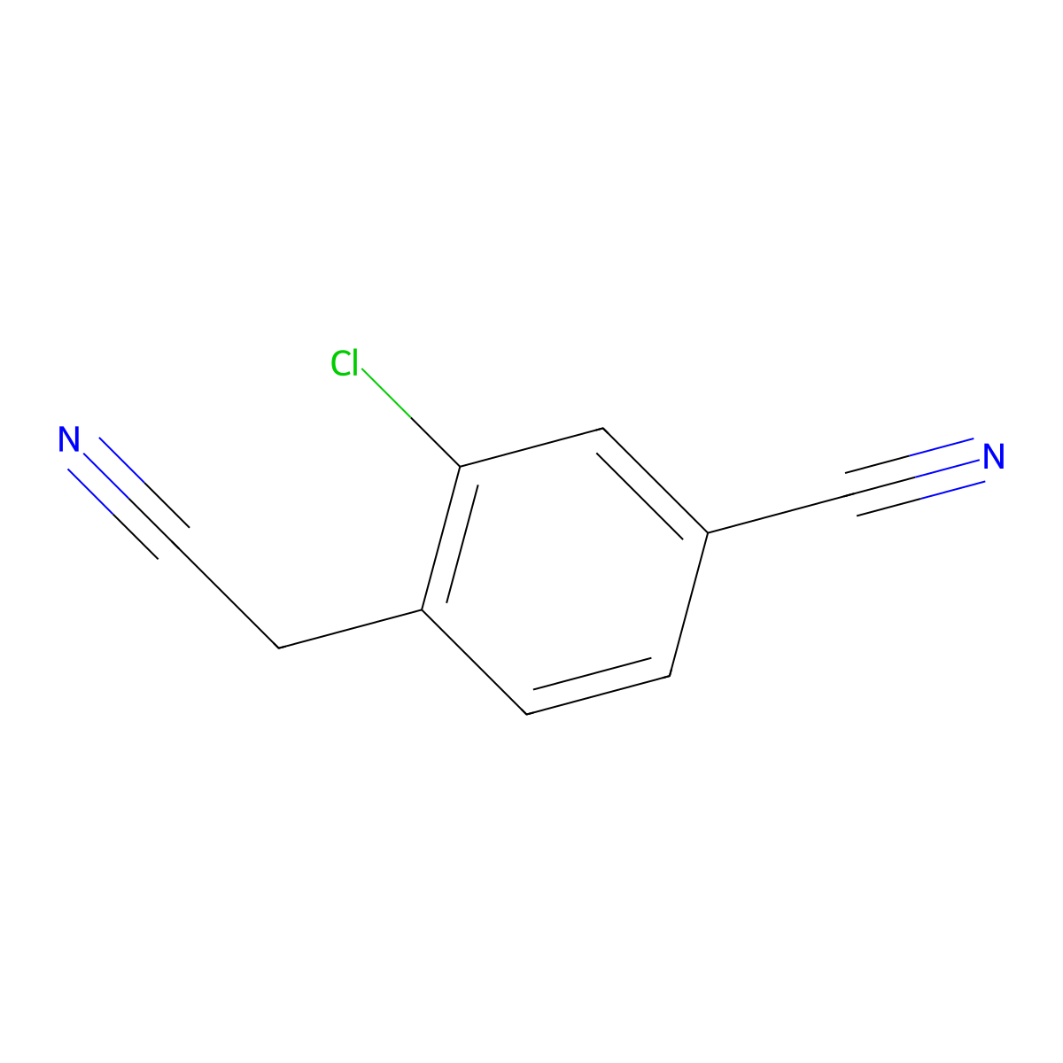 3-Chloro-4-(cyanomethyl)benzonitrile molecular structure, CAS 1261672-27-8