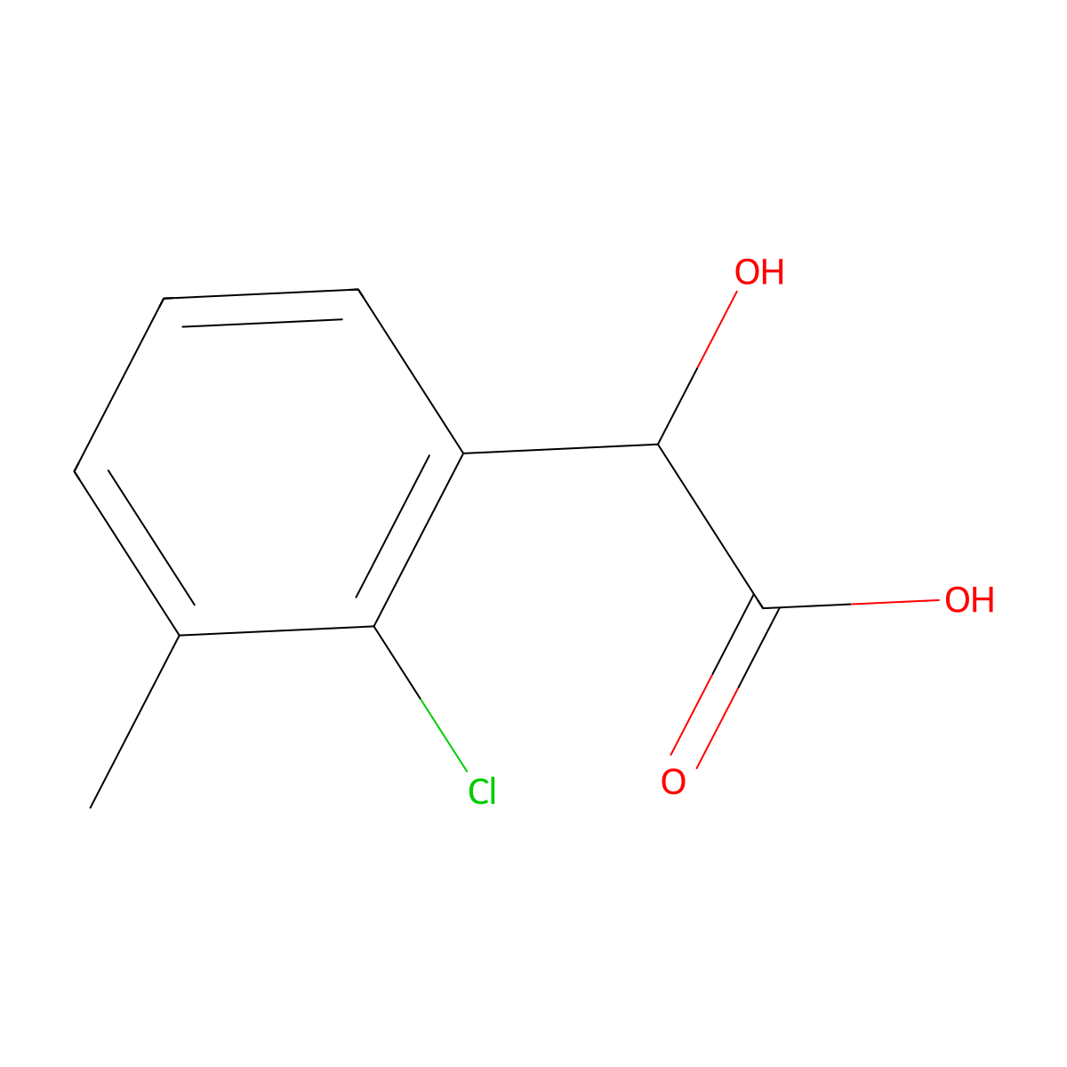2-(2-Chloro-3-methylphenyl)-2-hydroxyacetic acid molecular structure, CAS 1261672-28-9