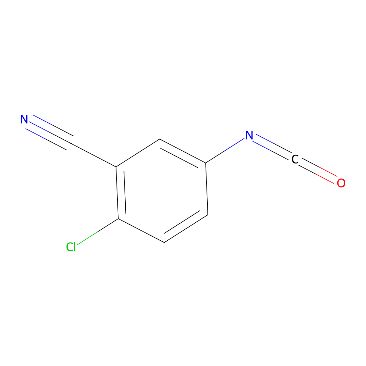 2-Chloro-5-isocyanatobenzonitrile molecular structure, CAS 1261672-37-0