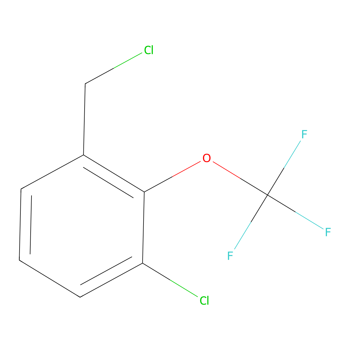 3-Chloro-2-(trifluoromethoxy)benzyl chloride molecular structure, CAS 1261672-48-3