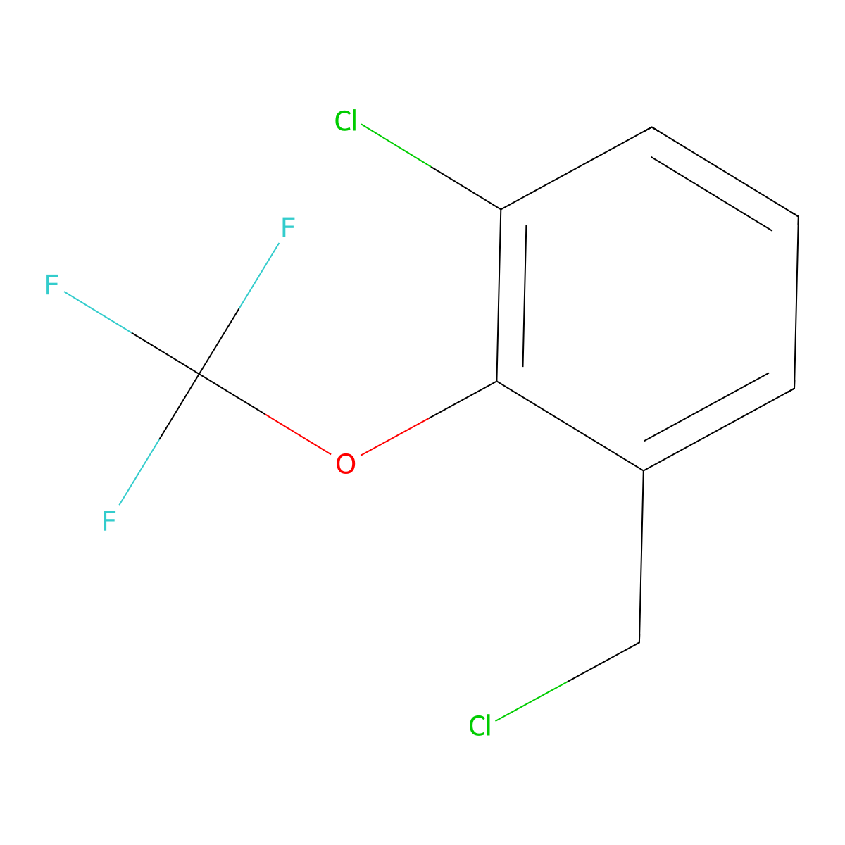 3-Chloro-2-(trifluoromethoxy)benzyl chloride molecular structure, CAS 1261672-48-3