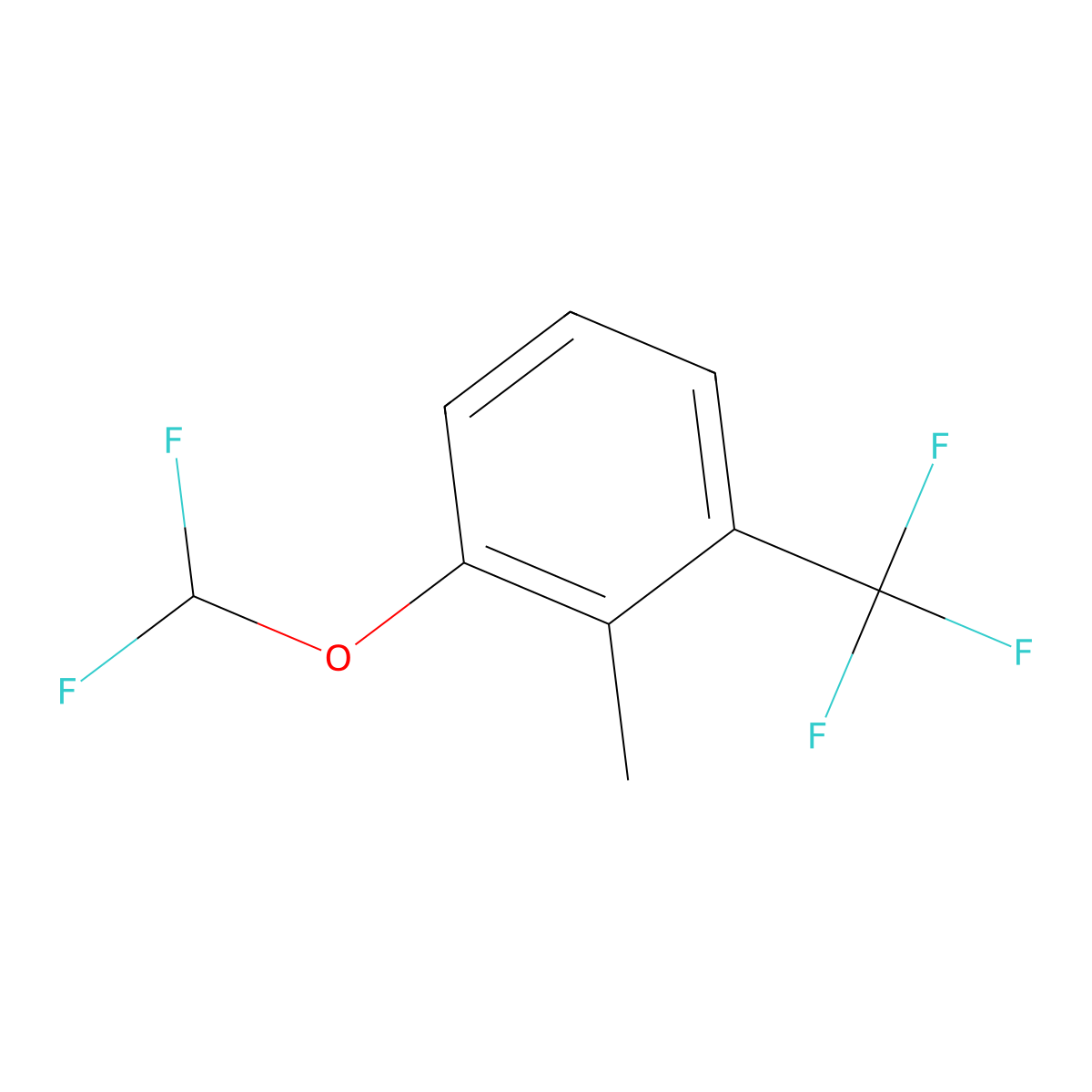 1-(Difluoromethoxy)-2-methyl-3-(trifluoromethyl)benzene molecular structure, CAS 1261672-60-9