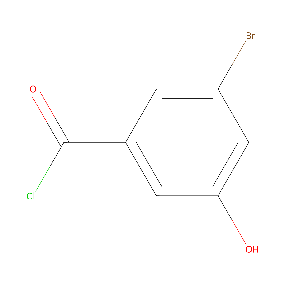 3-Bromo-5-hydroxybenzoyl chloride molecular structure, CAS 1261672-71-2