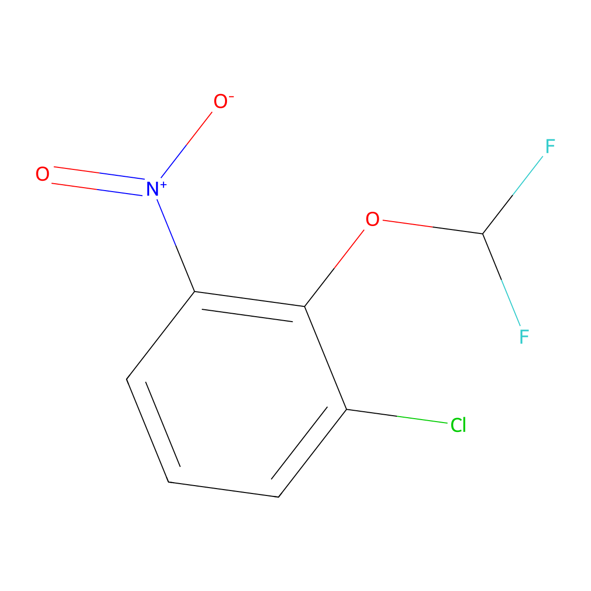 1-Chloro-2-(difluoromethoxy)-3-nitrobenzene molecular structure, CAS 1261672-73-4