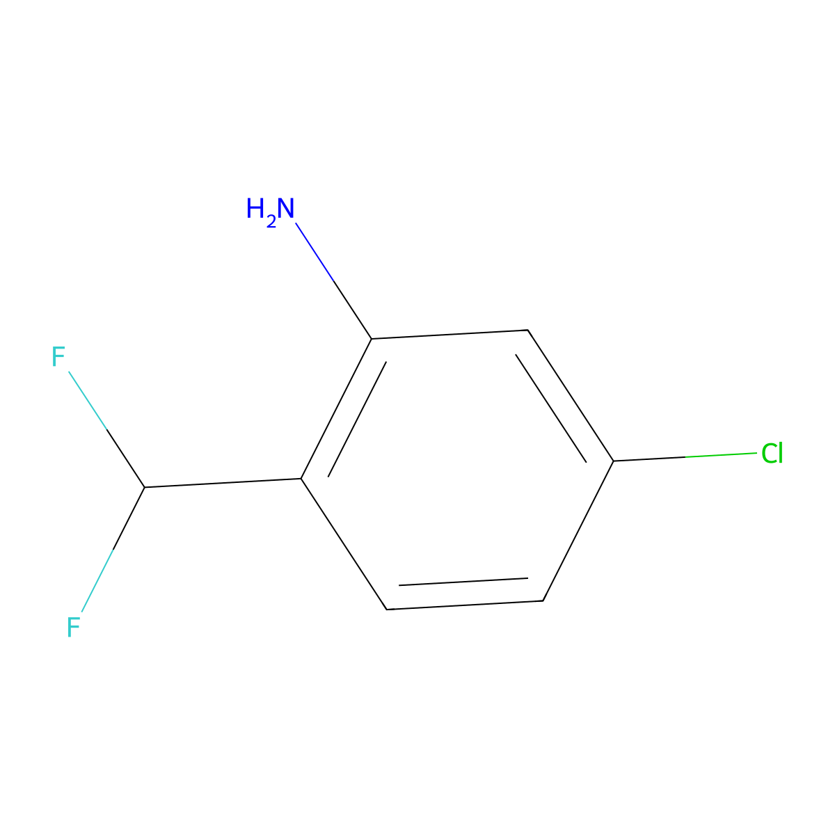 5-Chloro-2-(difluoromethyl)aniline molecular structure, CAS 1261672-89-2