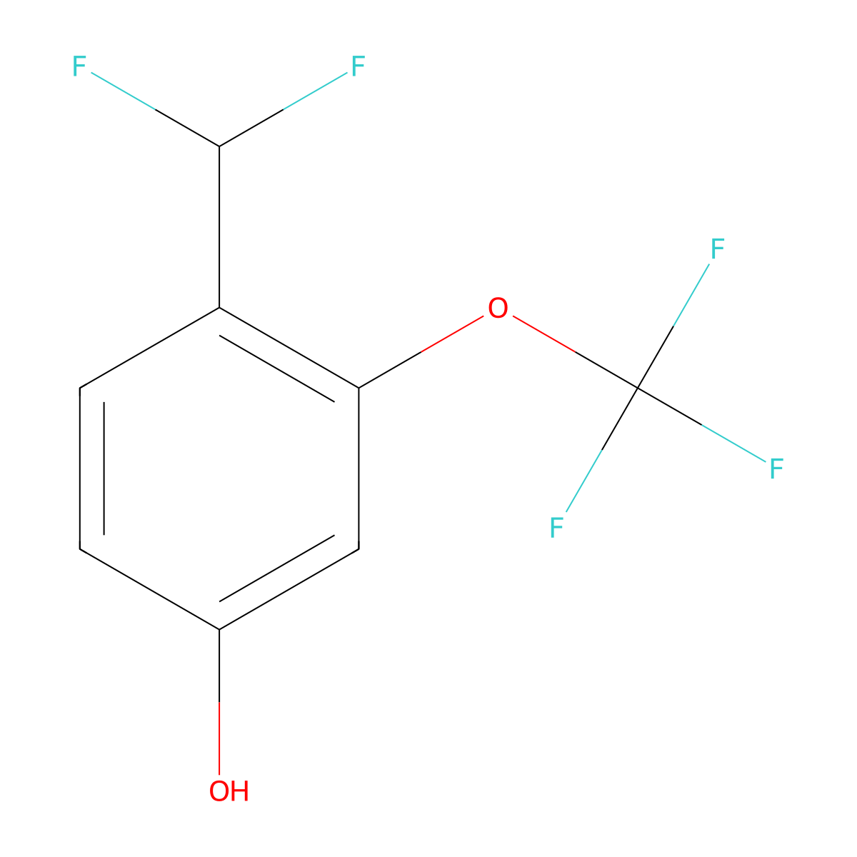 4-(Difluoromethyl)-3-(trifluoromethoxy)phenol molecular structure, CAS 1261673-09-9