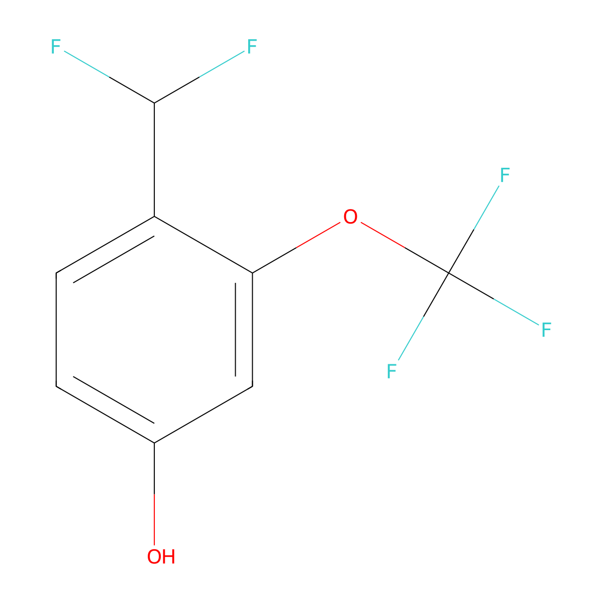 4-(Difluoromethyl)-3-(trifluoromethoxy)phenol molecular structure, CAS 1261673-09-9