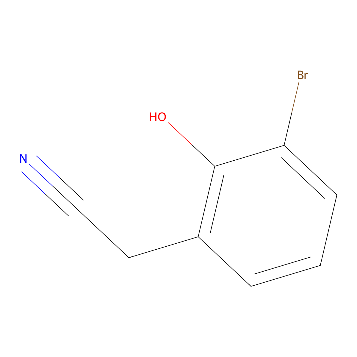 2-(3-Bromo-2-hydroxyphenyl)acetonitrile molecular structure, CAS 1261673-16-8