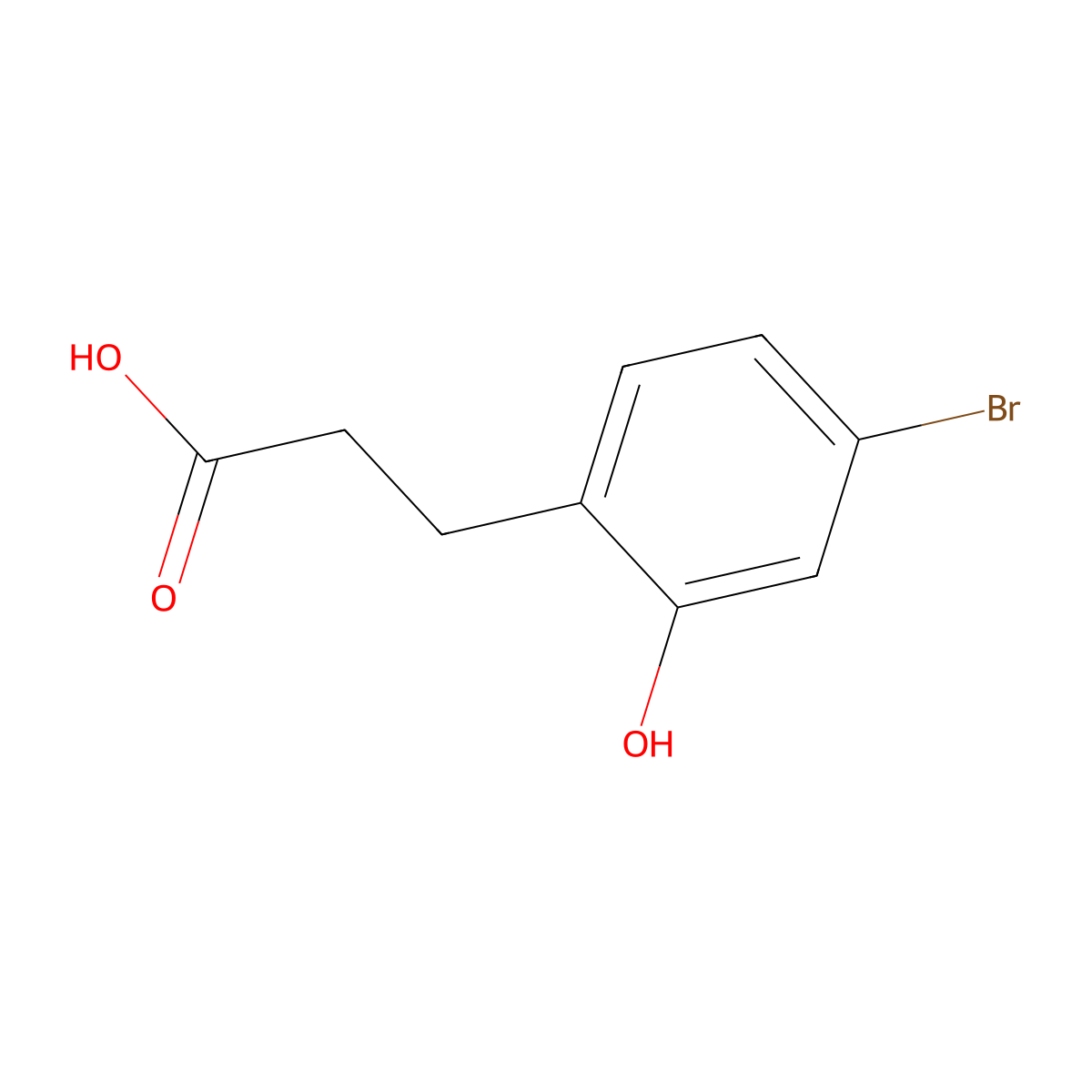 3-(4-Bromo-2-hydroxyphenyl)propanoic acid molecular structure, CAS 1261673-25-9