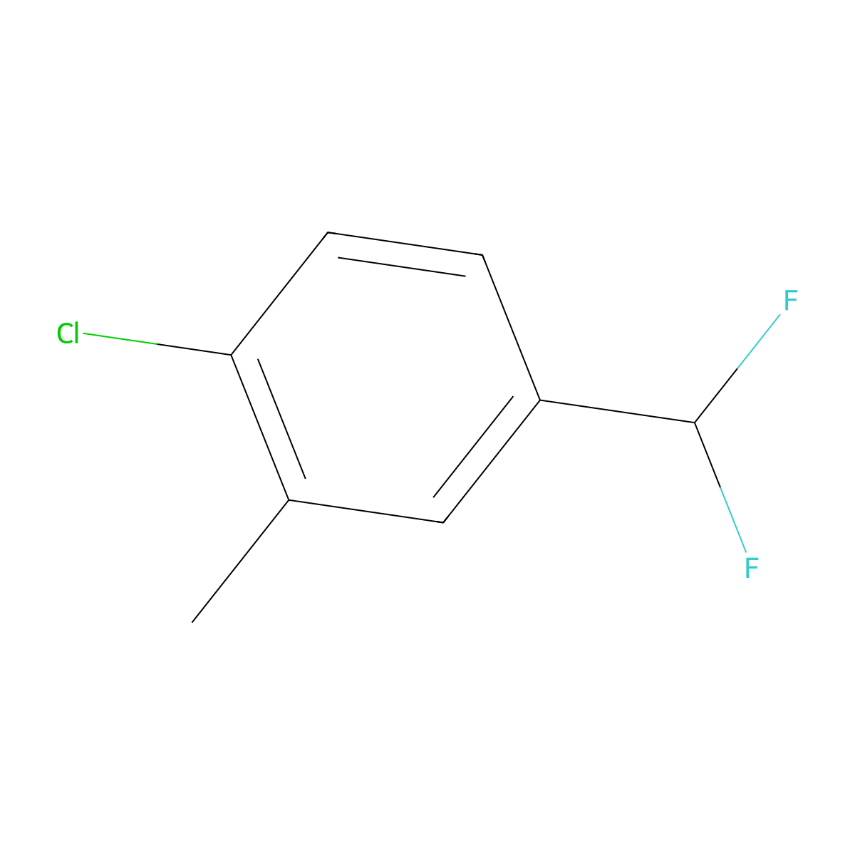 1-Chloro-4-(difluoromethyl)-2-methylbenzene molecular structure, CAS 1261673-29-3