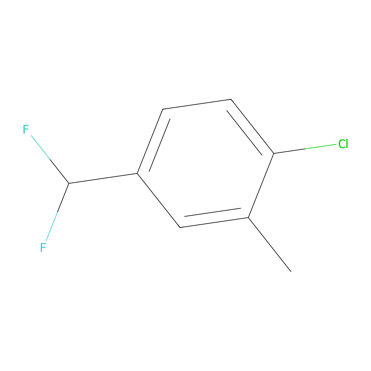 1-Chloro-4-(difluoromethyl)-2-methylbenzene molecular structure, CAS 1261673-29-3