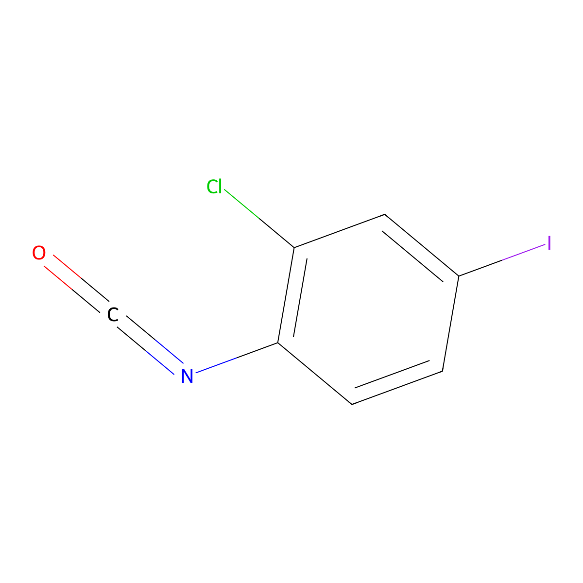 2-Chloro-4-iodo-1-isocyanatobenzene molecular structure, CAS 1261673-52-2