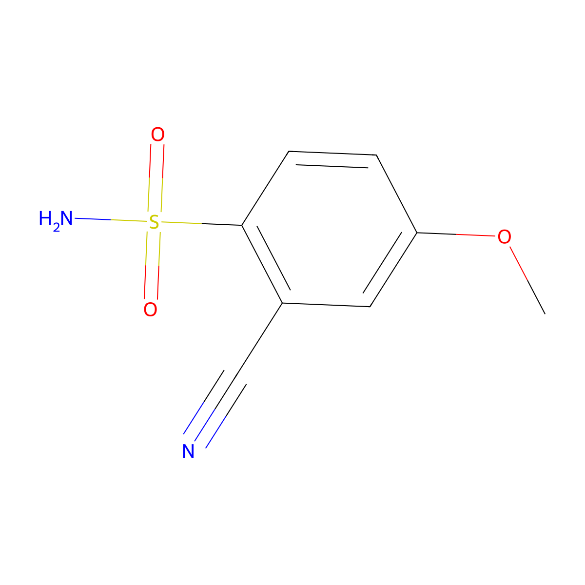 2-Cyano-4-methoxybenzene-1-sulfonamide molecular structure, CAS 1261674-44-5