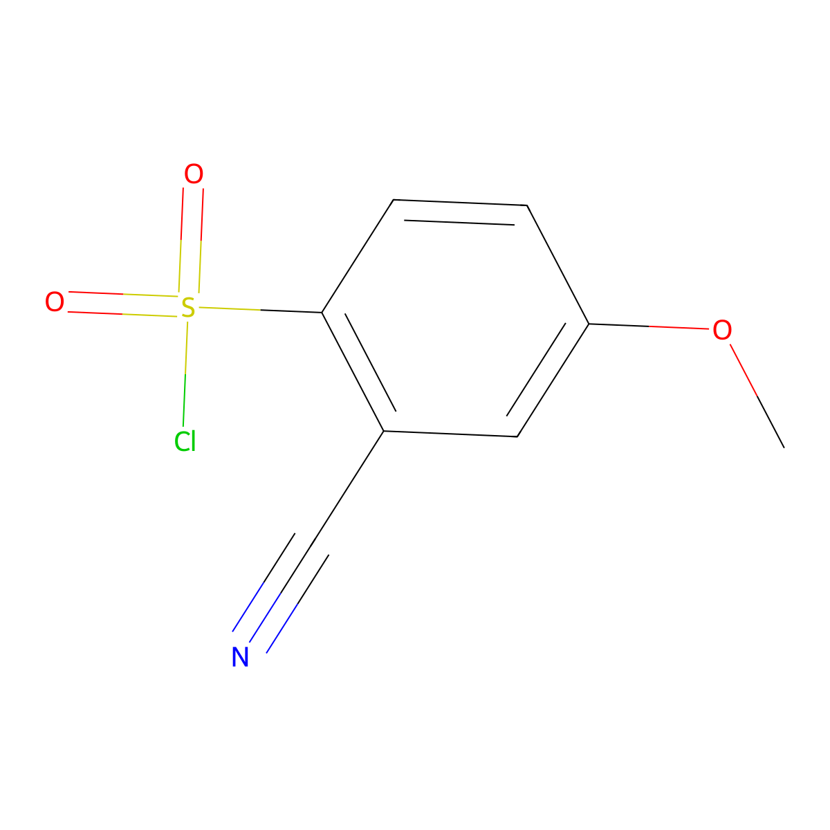 2-Cyano-4-methoxybenzene-1-sulfonyl chloride molecular structure, CAS 1261674-50-3