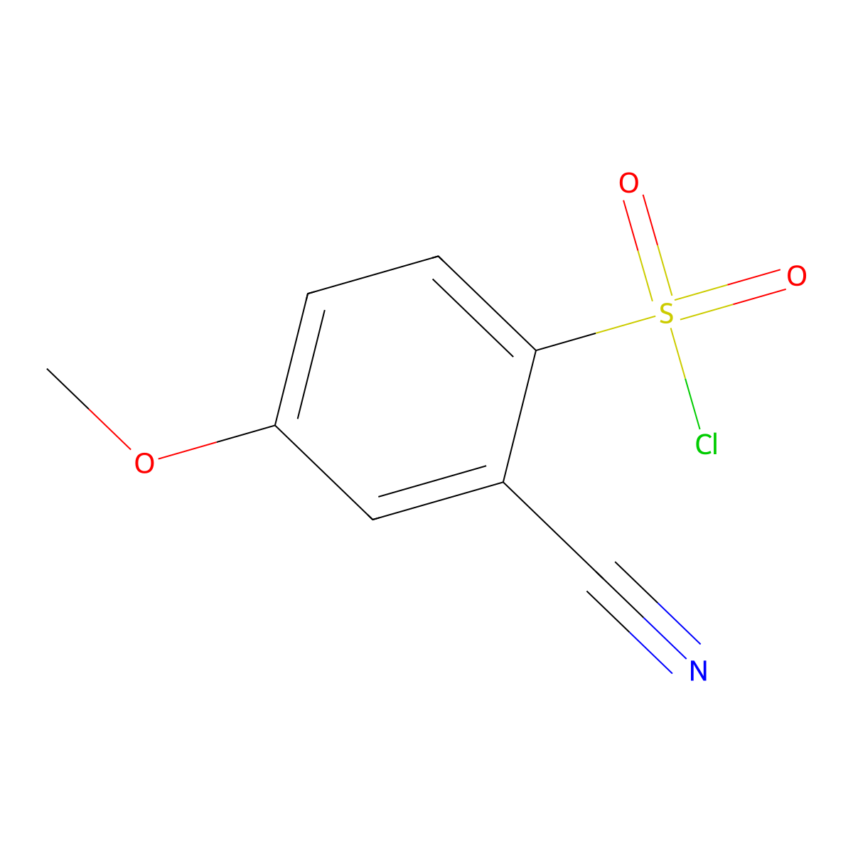2-Cyano-4-methoxybenzene-1-sulfonyl chloride molecular structure, CAS 1261674-50-3