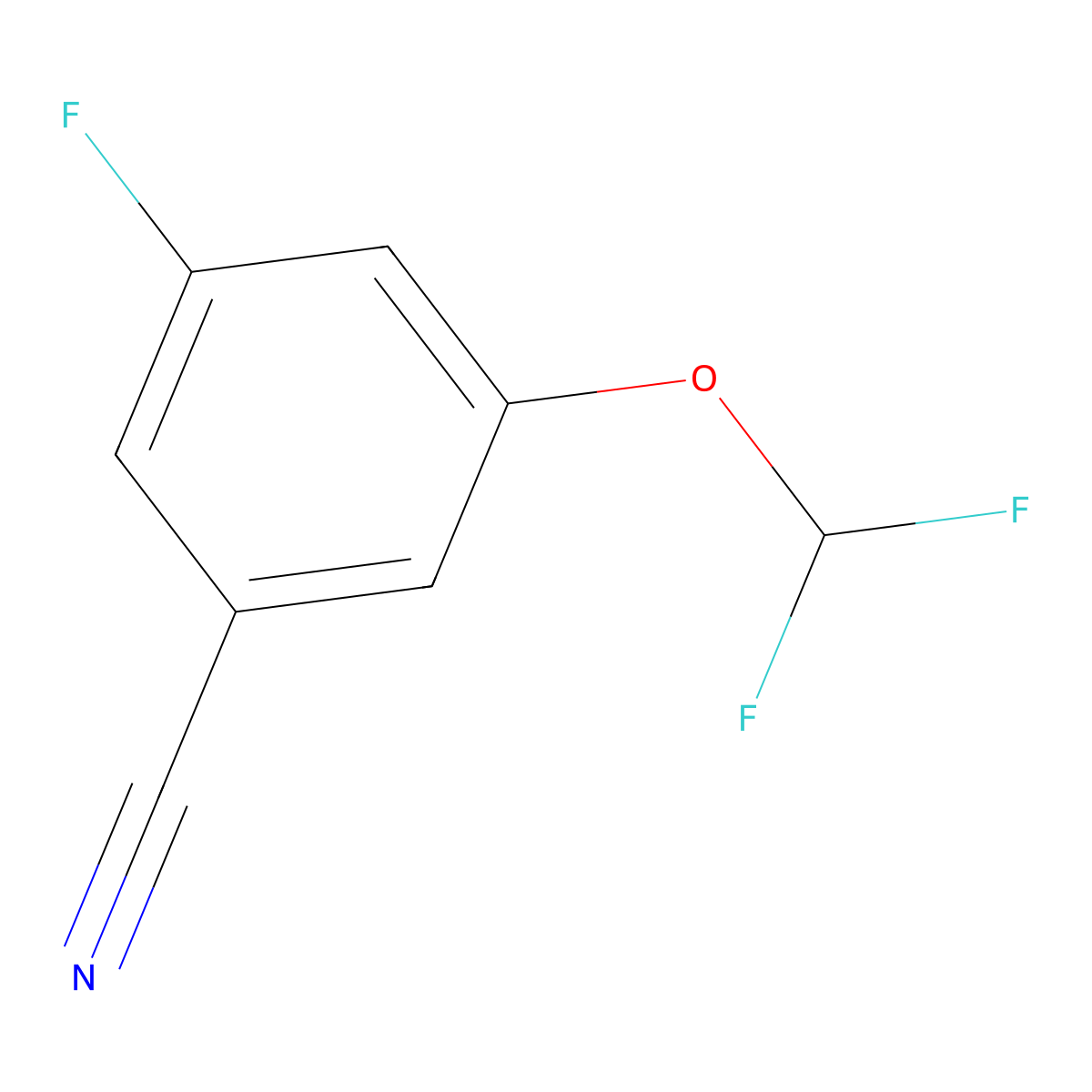 3-(Difluoromethoxy)-5-fluorobenzonitrile molecular structure, CAS 1261674-63-8