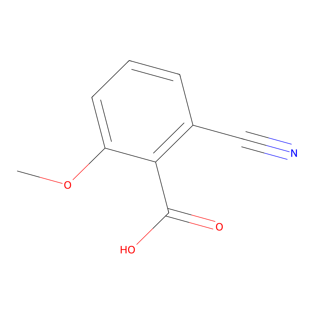 2-Cyano-6-methoxybenzoic acid molecular structure, CAS 1261674-68-3