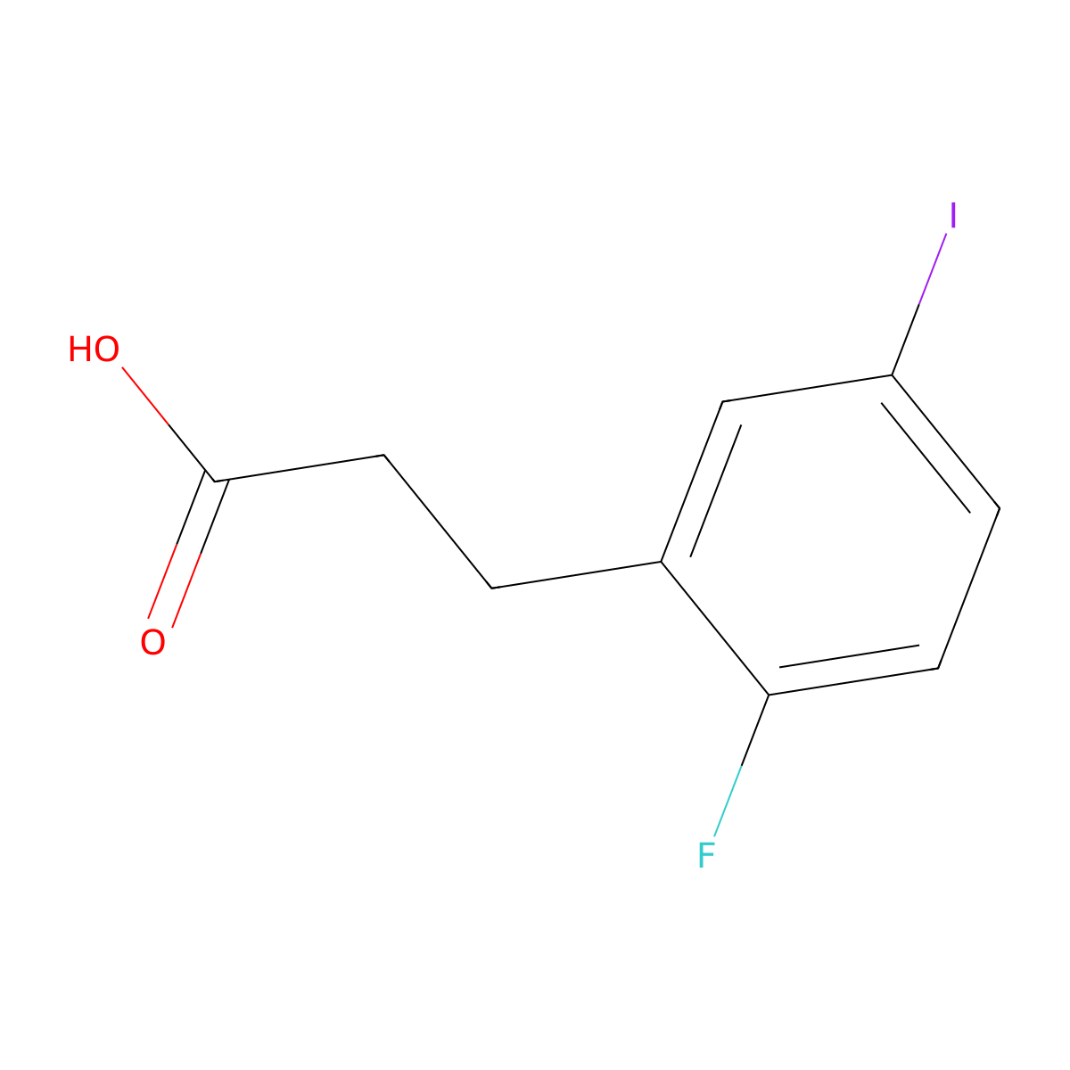 3-(2-Fluoro-5-iodophenyl)propanoic acid molecular structure, CAS 1261675-31-3