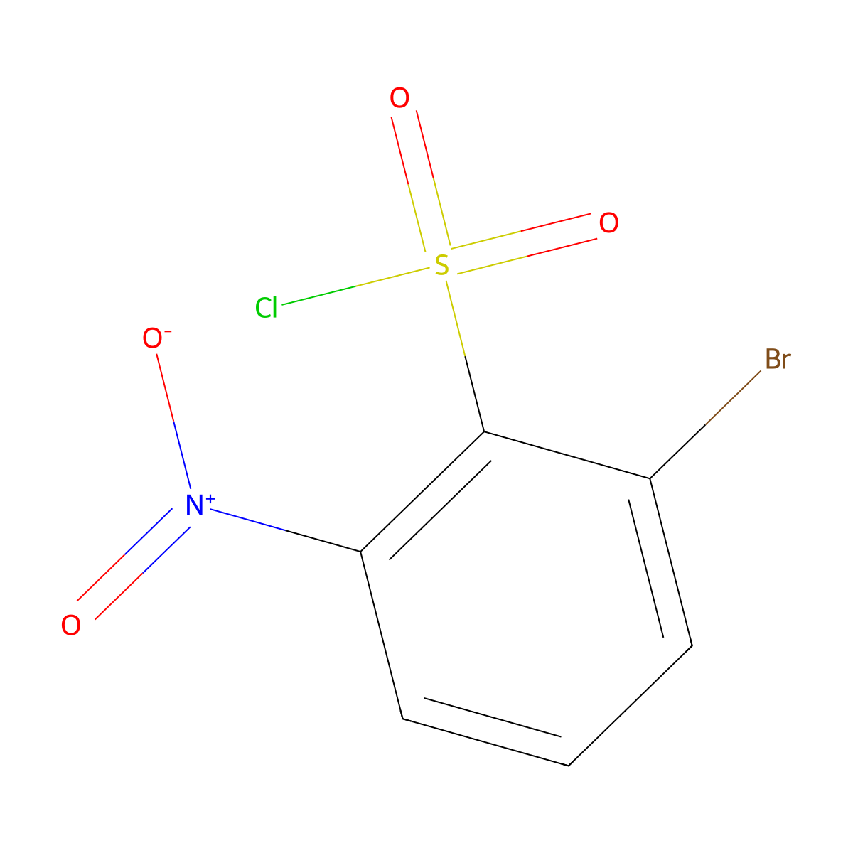 2-Bromo-6-nitrobenzenesulphonyl chloride molecular structure, CAS 1261675-40-4