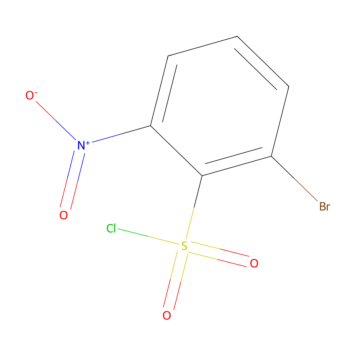 2-Bromo-6-nitrobenzenesulphonyl chloride molecular structure, CAS 1261675-40-4