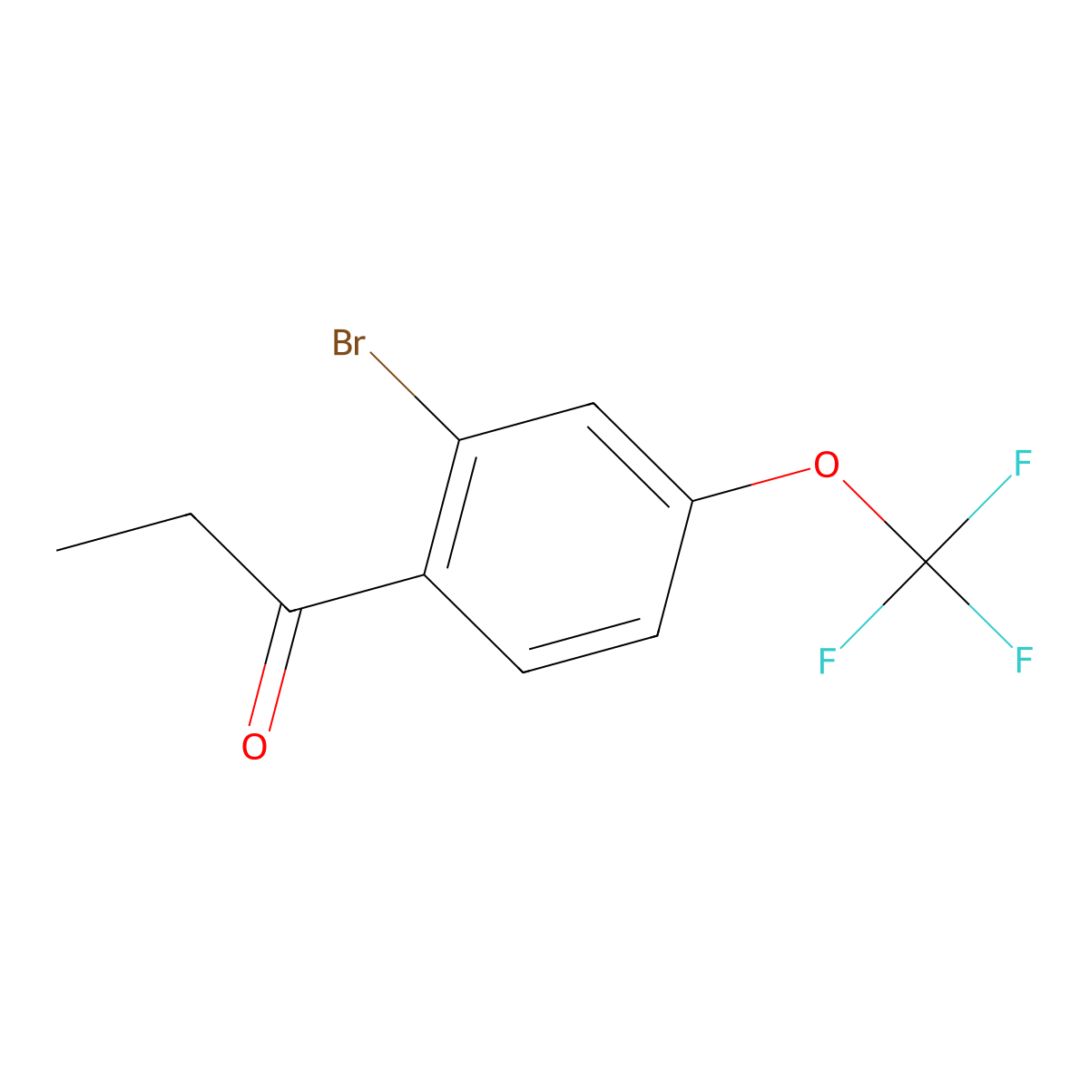 1-(2-Bromo-4-(trifluoromethoxy)phenyl)propan-1-one molecular structure, CAS 1261675-70-0