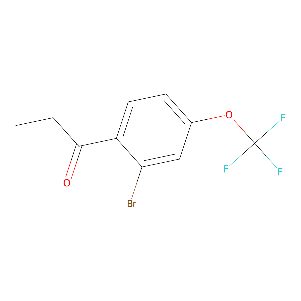 1-(2-Bromo-4-(trifluoromethoxy)phenyl)propan-1-one molecular structure, CAS 1261675-70-0