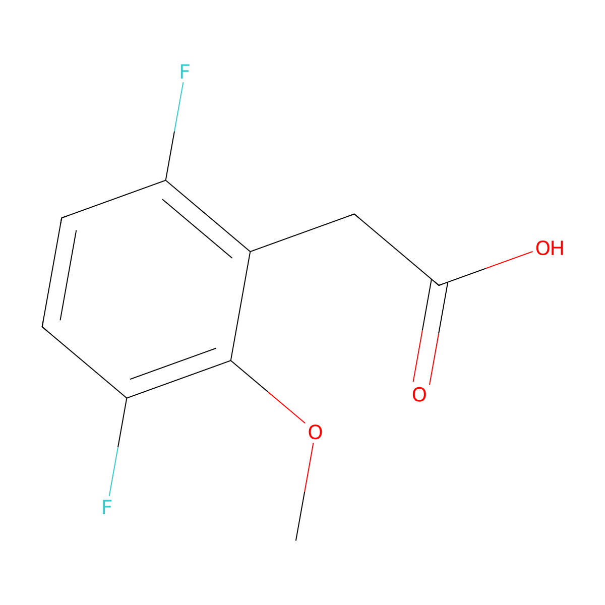 3,6-Difluoro-2-methoxyphenylacetic acid molecular structure, CAS 1261675-72-2