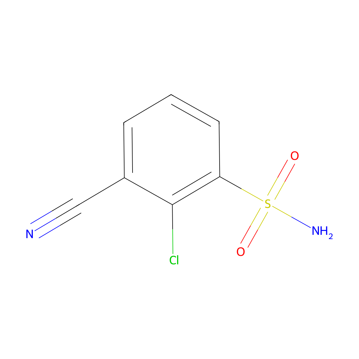 2-Chloro-3-cyanobenzenesulfonamide molecular structure, CAS 1261675-98-2