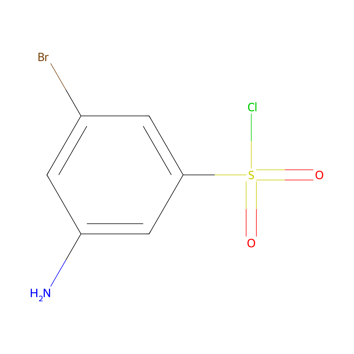 3-Amino-5-bromobenzene-1-sulfonyl chloride molecular structure, CAS 1261675-99-3