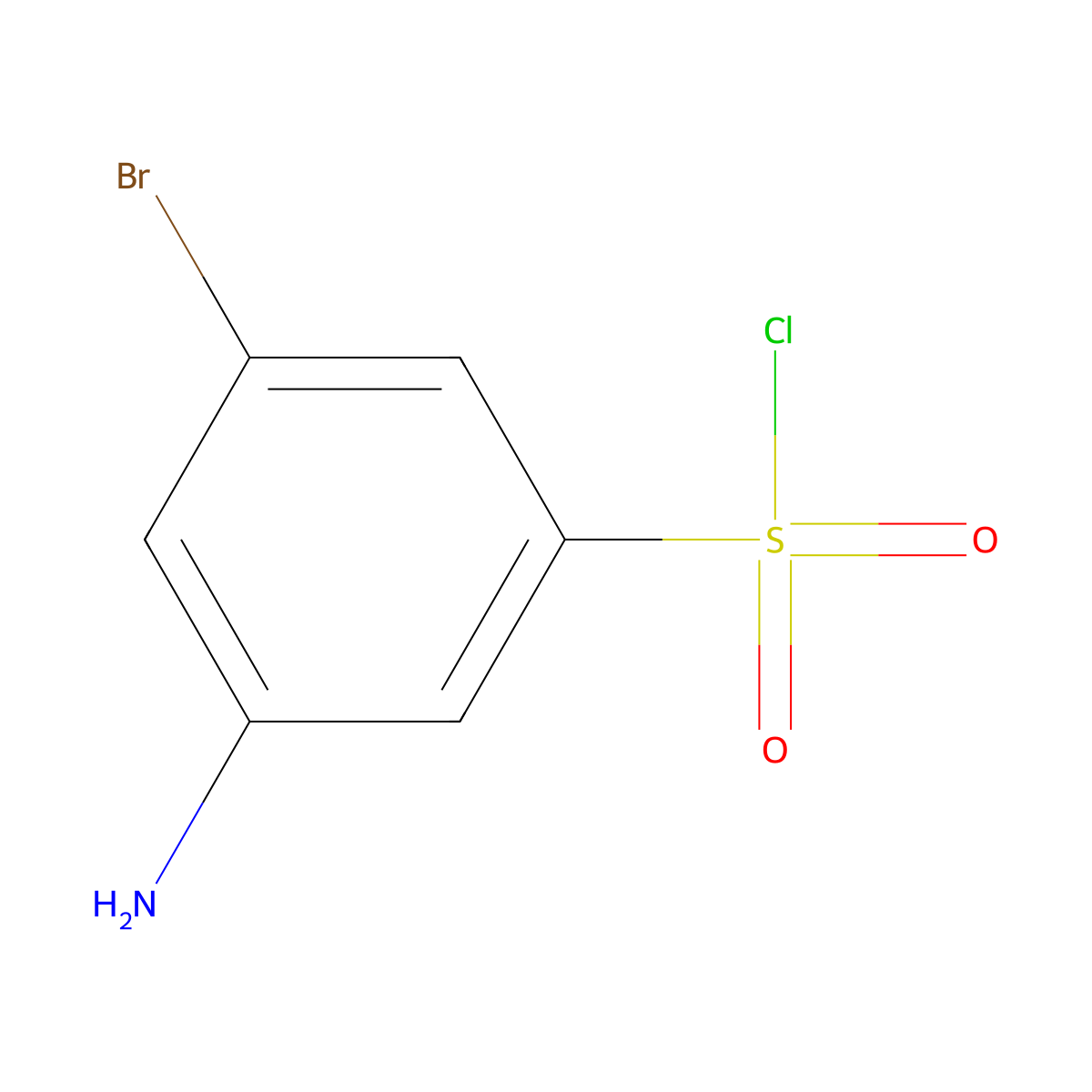 3-Amino-5-bromobenzene-1-sulfonyl chloride molecular structure, CAS 1261675-99-3