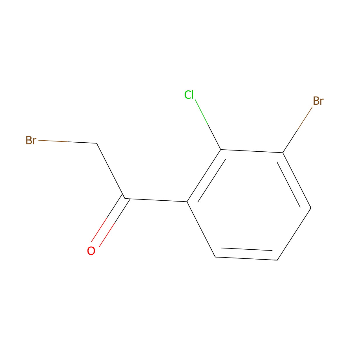 2-Bromo-1-(3-bromo-2-chlorophenyl)ethanone molecular structure, CAS 1261676-08-7