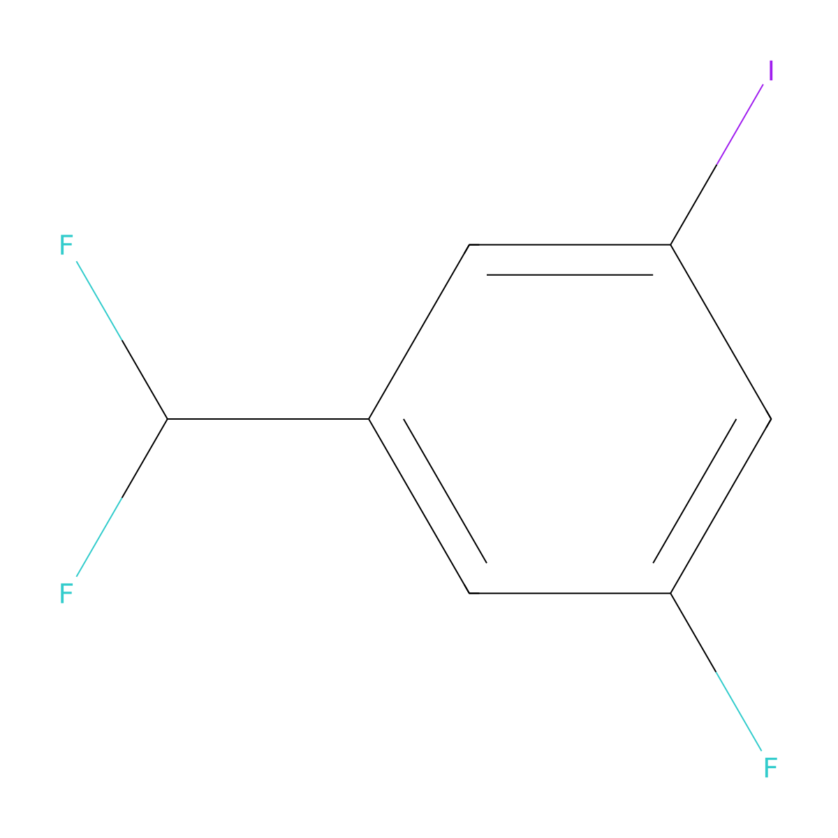 1-(Difluoromethyl)-3-fluoro-5-iodobenzene molecular structure, CAS 1261676-17-8