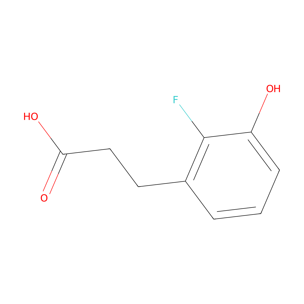 3-(2-Fluoro-3-hydroxyphenyl)propanoic acid molecular structure, CAS 1261676-22-5