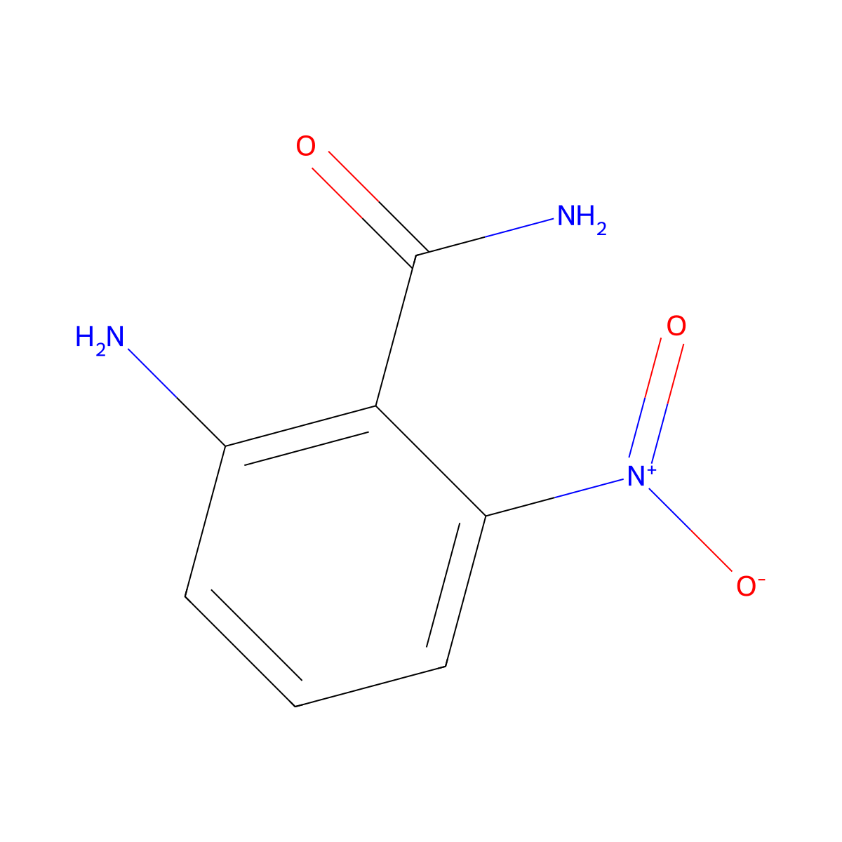 2-Amino-6-nitrobenzamide molecular structure, CAS 1261676-58-7