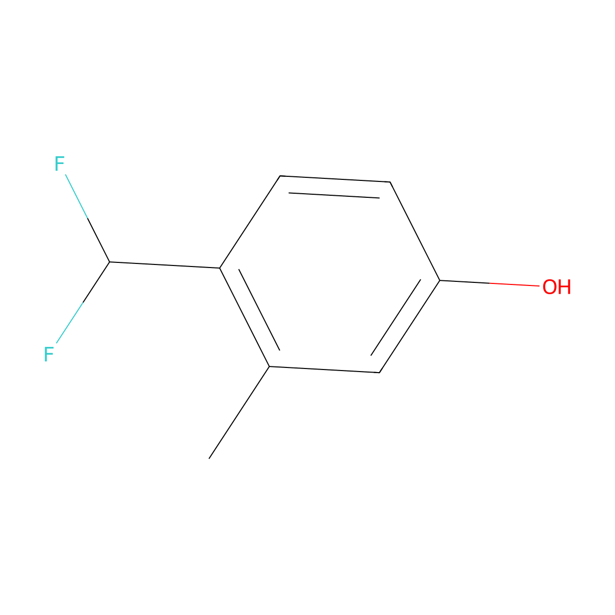 4-(Difluoromethyl)-3-methylphenol molecular structure, CAS 1261676-65-6