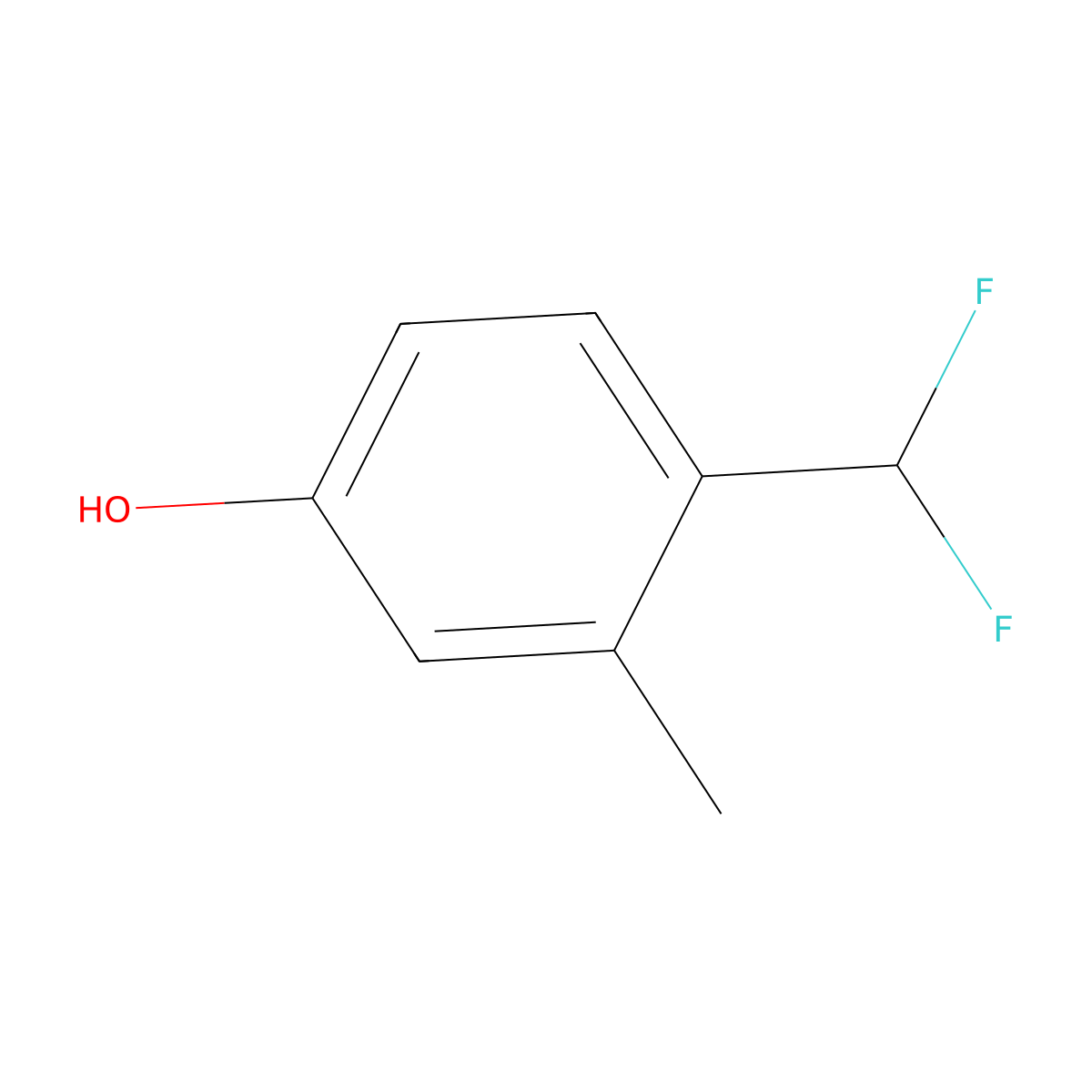 4-(Difluoromethyl)-3-methylphenol molecular structure, CAS 1261676-65-6