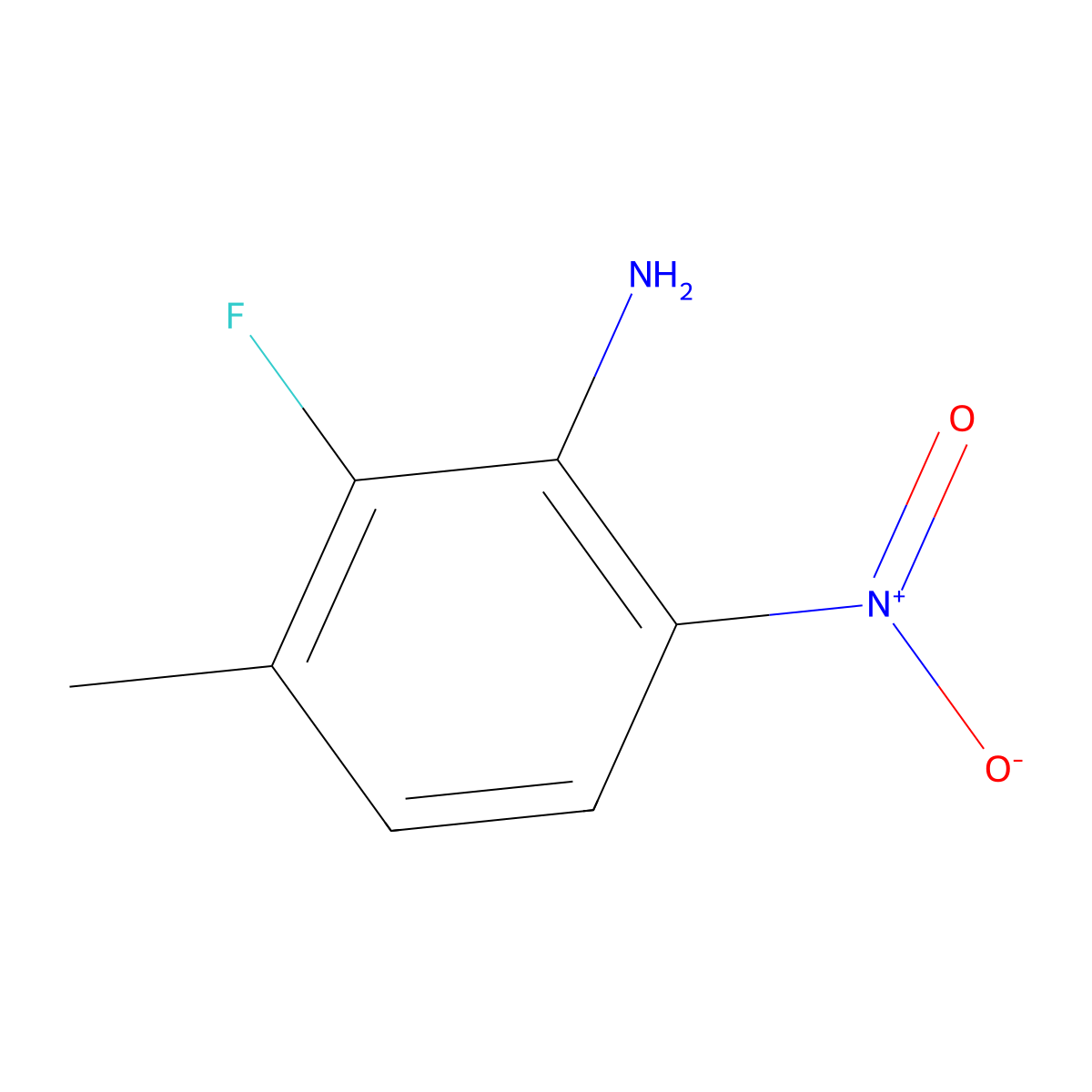 2-Fluoro-3-methyl-6-nitroaniline molecular structure, CAS 1261676-68-9