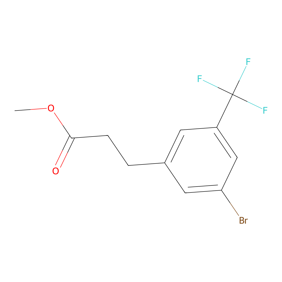 Methyl 3-[3-bromo-5-(trifluoromethyl)phenyl]propanoate molecular structure, CAS 1261676-90-7