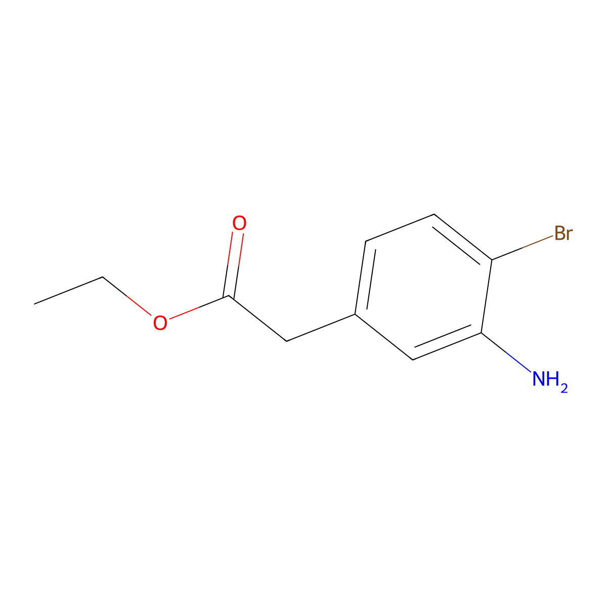 Ethyl 2-(3-amino-4-bromophenyl)acetate molecular structure, CAS 1261677-54-6