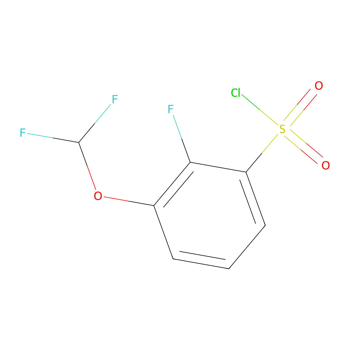 3-(Difluoromethoxy)-2-fluorobenzene-1-sulfonyl chloride molecular structure, CAS 1261677-89-7