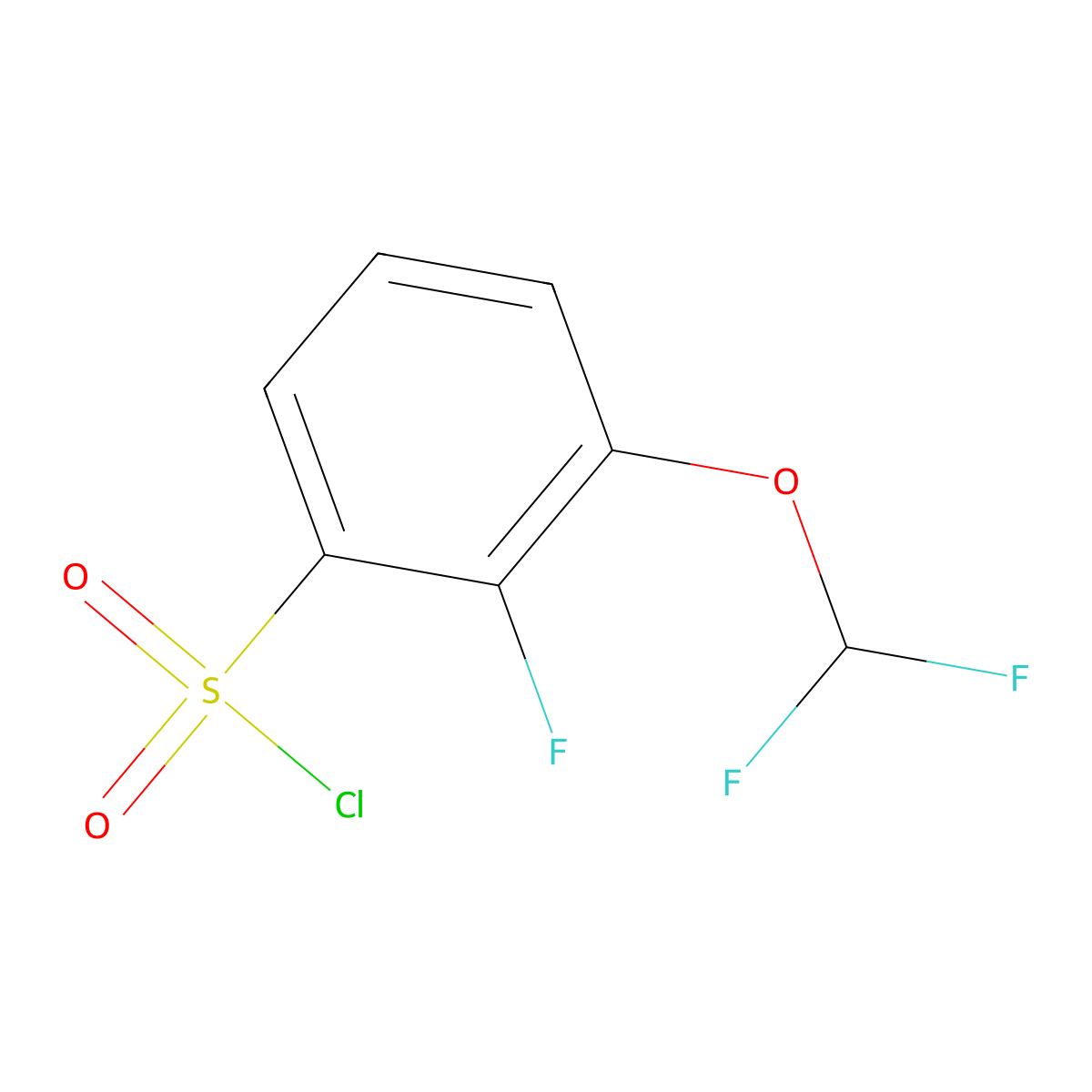 3-(Difluoromethoxy)-2-fluorobenzene-1-sulfonyl chloride molecular structure, CAS 1261677-89-7