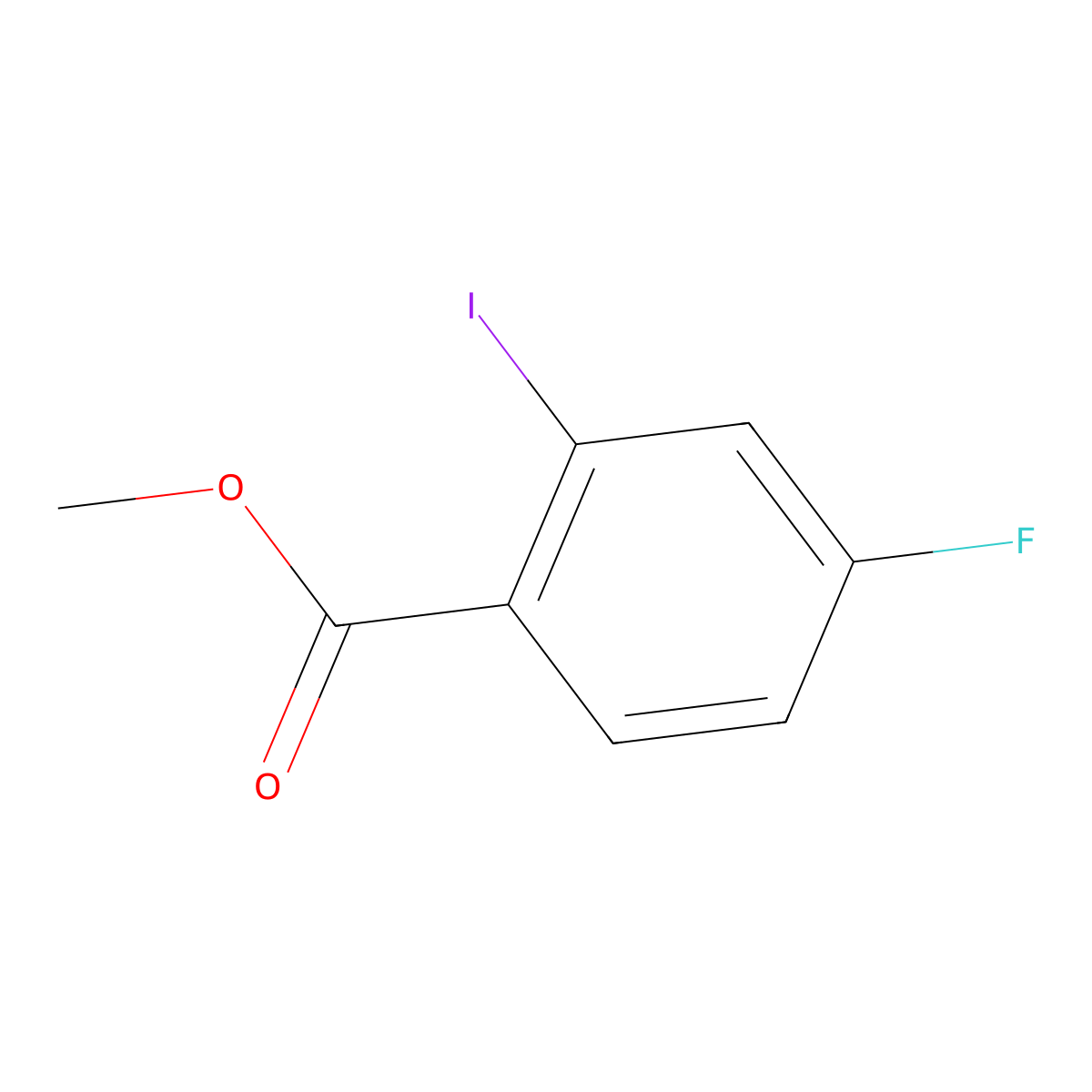 Methyl 4-fluoro-2-iodobenzoate molecular structure, CAS 1261678-05-0
