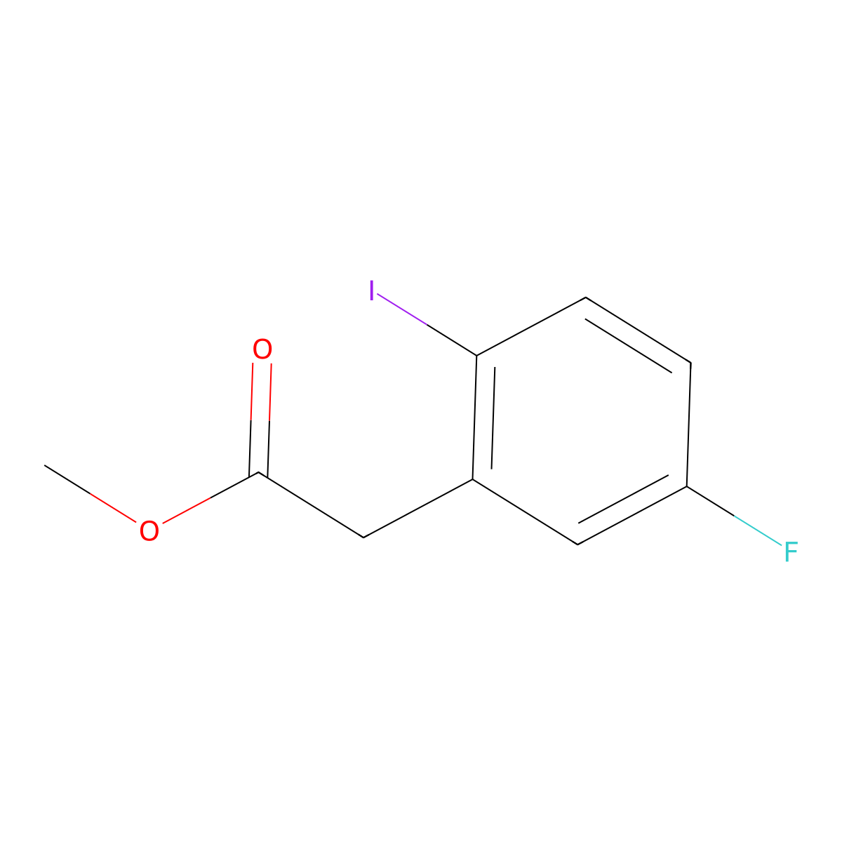 Methyl 2-(5-fluoro-2-iodophenyl)acetate molecular structure, CAS 1261678-08-3