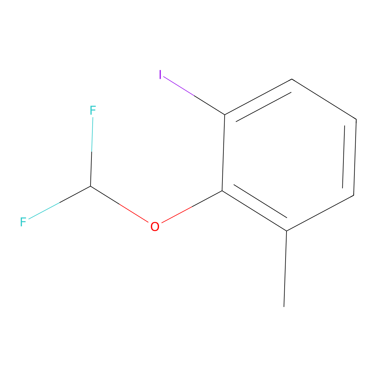 2-(Difluoromethoxy)-1-iodo-3-methylbenzene molecular structure, CAS 1261678-33-4