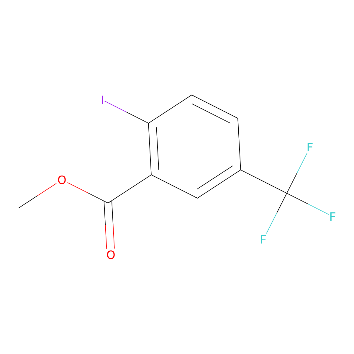 Methyl 2-iodo-5-(trifluoromethyl)benzoate molecular structure, CAS 1261678-48-1
