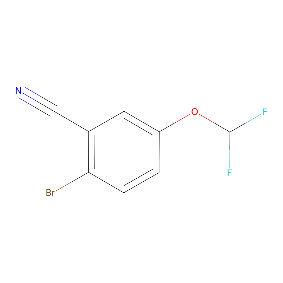 2-Bromo-5-(difluoromethoxy)benzonitrile molecular structure, CAS 1261679-33-7