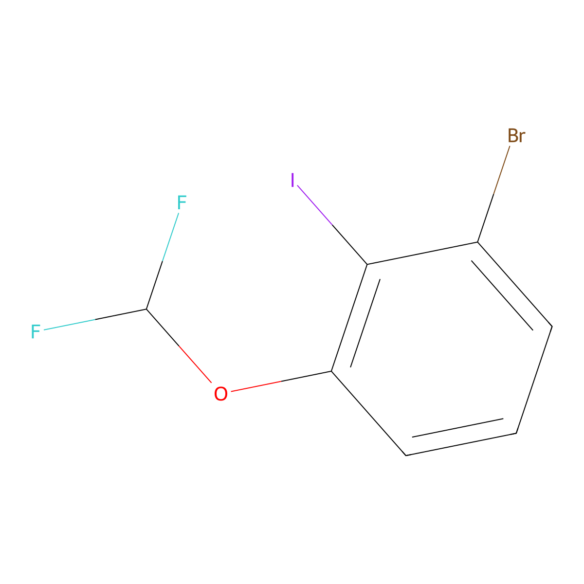 1-Bromo-3-(difluoromethoxy)-2-iodobenzene molecular structure, CAS 1261679-46-2