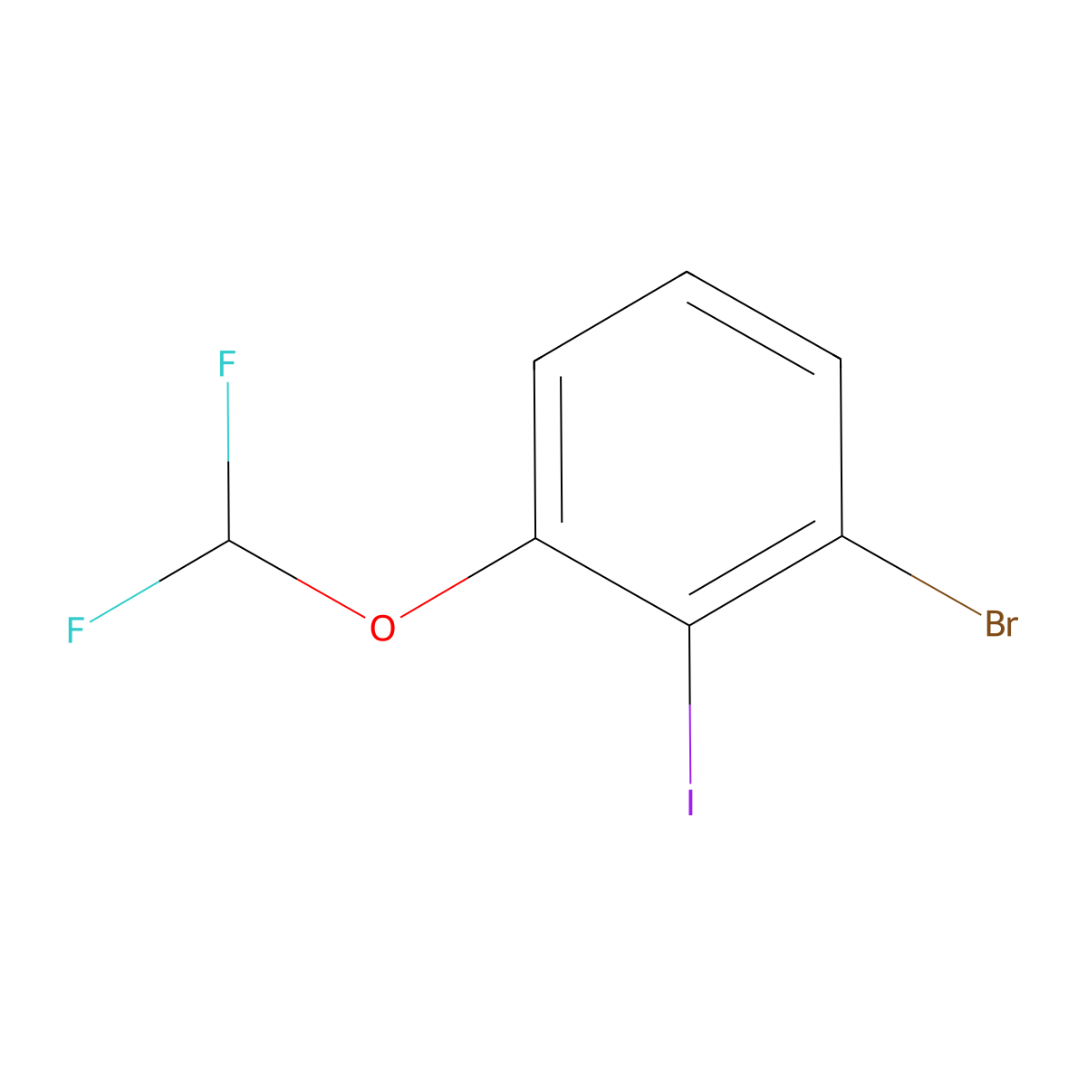 1-Bromo-3-(difluoromethoxy)-2-iodobenzene molecular structure, CAS 1261679-46-2